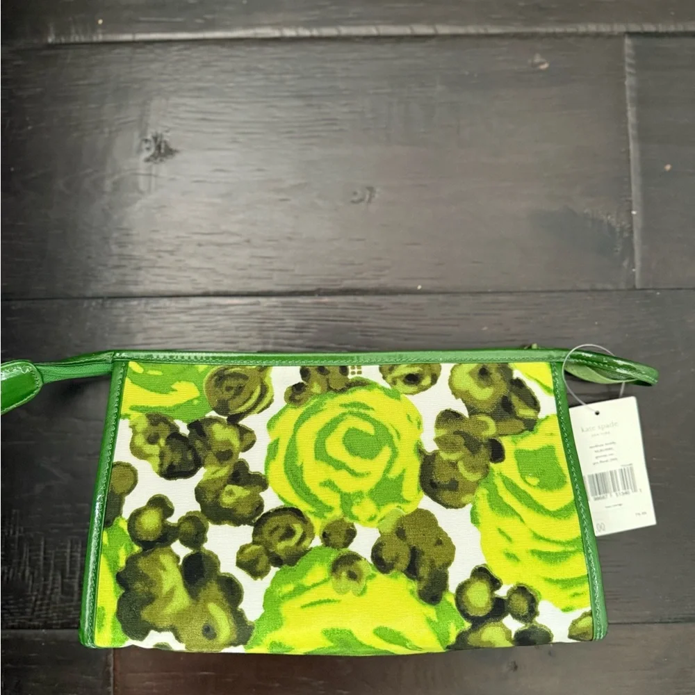 Kate Spade Green Floral Clutch/Zipper Bag - Picture 3 of 5